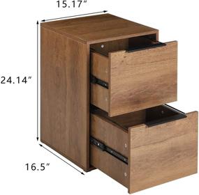 img 3 attached to 2 Drawer Wooden File Cabinet for A4 or Letter Size: GreatMeet Vertical Storage Filing Cabinet with Hanging Bars, Home Office Brown File Storage Cabinet