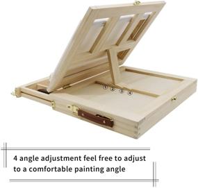 img 2 attached to Enhance Your Creativity with the LUCYCAZ Tabletop Easel Set: Portable Art Desktop Wooden Easel for Painting Canvas with Storage, 12 Colors Acrylic Paints, 2 Brushes, Palette, and Knives – Ideal Painting Gifts for Kids, Adults, Beginners, and Artists!