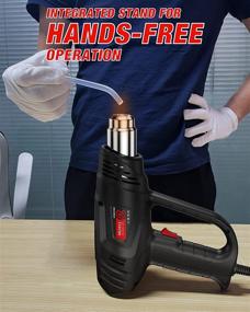 img 1 attached to 🔥 Heat Gun Kit with Dual Fan Speed Settings – 1500W, Variable Temperature Control (122℉〜1202℉) – Ideal for Crafts, Epoxy Resin, Vinyl Wrap, Shrink Wrapping, Electronics Repair & Automotive Projects