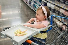 img 3 attached to Buggie Huggie Portable Shopping Cart Tray for Kids - Convenient Adjustable Safety Tray for Babies and Toddlers - Effortless Maintenance & Storage