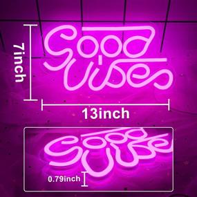 img 2 attached to 🌈 Good Vibes Neon Signs: Colorful LED Light Decor for Bedroom, Makeup Room, Game Room, Bar, Wedding & Party