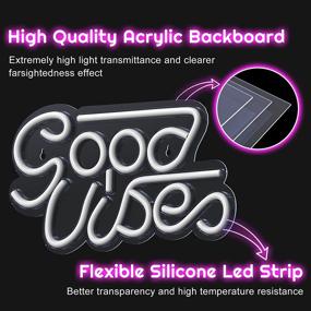 img 3 attached to 🌈 Good Vibes Neon Signs: Colorful LED Light Decor for Bedroom, Makeup Room, Game Room, Bar, Wedding & Party