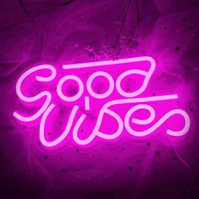 img 4 attached to 🌈 Good Vibes Neon Signs: Colorful LED Light Decor for Bedroom, Makeup Room, Game Room, Bar, Wedding & Party