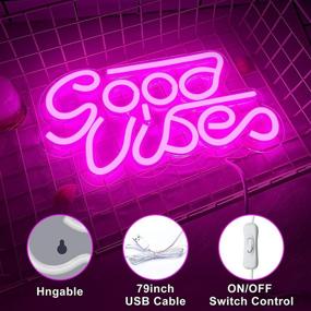 img 1 attached to 🌈 Good Vibes Neon Signs: Colorful LED Light Decor for Bedroom, Makeup Room, Game Room, Bar, Wedding & Party