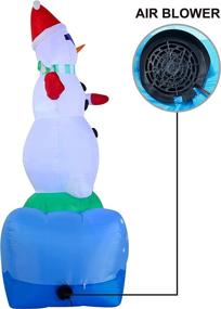 img 1 attached to ❄️ Joiedomi 6 FT Tall Snowboarding Snowman Inflatable with Penguin - Christmas Party Indoor/Outdoor Winter Decorations, Built-in Blow-up Inflatables for Yard, Garden, and Lawn