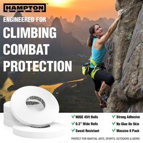 img 3 attached to 🤛 8 Pack of White Finger Tape - 0.3” x 45 Feet - Perfect for Rock Climbing, BJJ Jiu Jitsu, Grappling, MMA, Crossfit, and Martial Arts - by Hampton Adams