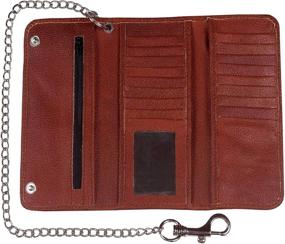 img 2 attached to 🐄 Genuine Cowhide Leather Trifold Motorcycle Wallet