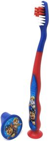 img 2 attached to 🦷 Firefly Nickelodeon Paw Patrol Kids Toothbrushes (Pack of 2) - Suction Cup, Cap, Blue Color - Ideal for Boys 3+ yrs