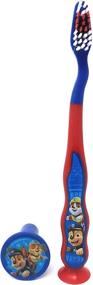 img 3 attached to 🦷 Firefly Nickelodeon Paw Patrol Kids Toothbrushes (Pack of 2) - Suction Cup, Cap, Blue Color - Ideal for Boys 3+ yrs