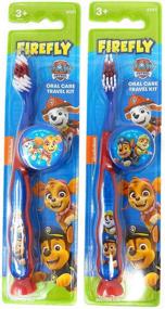 img 4 attached to 🦷 Firefly Nickelodeon Paw Patrol Kids Toothbrushes (Pack of 2) - Suction Cup, Cap, Blue Color - Ideal for Boys 3+ yrs