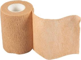 img 2 attached to 🩹 Flexible Self Adhesive Bandage Wrap: Tan Cohesive Tape (3 in x 5 Yards, 12-Pack)