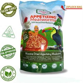 img 3 attached to 🐛 Amzey Dried Mealworms 1 LB - Premium Natural Chicken Feed, Bird & Fish Food, Turtle, Duck, and Reptile Treat - Non-GMO, High Protein & Nutrition, No Preservatives