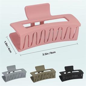 img 3 attached to 💇 Unaone 4 PCS Hair Claw Clips for Women - Strong Hold Matte Big Claw Clips for Long, Thick Hair - Non-Slip Barrettes in Black, Pink, Green, Gray