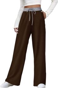 img 3 attached to 👖 Dofaoo Women's Winter Pants with Pockets - Lounge Wide Leg Sweatpants for Fall, Elastic Waist with Drawstring. Sizes S-3XL