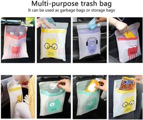 img 2 attached to 🚗 Portable Car Garbage Bags - 60PCS Easy Stick-On Disposable Trash Bags for Cars, Bedrooms, Bathrooms, Offices | Durable Waterproof Kitchen Waste Bag, Leak-Proof Vomit Trash Bag