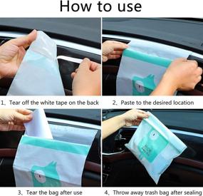 img 1 attached to 🚗 Portable Car Garbage Bags - 60PCS Easy Stick-On Disposable Trash Bags for Cars, Bedrooms, Bathrooms, Offices | Durable Waterproof Kitchen Waste Bag, Leak-Proof Vomit Trash Bag