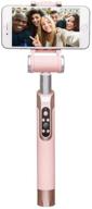 pictar smart selfie stick with rechargeable battery - apple, samsung, huawei, sony & pixel compatible, millennial pink logo