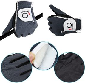 img 1 attached to 🏌️ Men's Golf Gloves: Rain Grip LH RH Weathersof No Sweat, Soft & Comfortable - Gray/Green, Sizes Small to XL