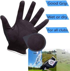 img 2 attached to 🏌️ Men's Golf Gloves: Rain Grip LH RH Weathersof No Sweat, Soft & Comfortable - Gray/Green, Sizes Small to XL