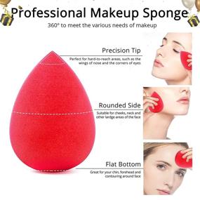 img 3 attached to 🖌️ BEAKEY 5 Pcs Makeup Sponge Set: Flawless Foundation Blending Beauty Sponges for Liquid, Cream, and Powder Makeup - Multi-colored