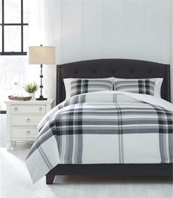 img 3 attached to 🖤 Signature Design by Ashley - Stayner King Size Comforter Set (3-Piece) - Black/Gray