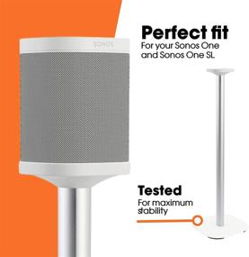 img 3 attached to 🔊 Vogel's Sound 4301 Speaker Floor Stand for Sonos One and One SL | Height: 32 inch, Max. 11 lbs | White, Integrated Extension Cable