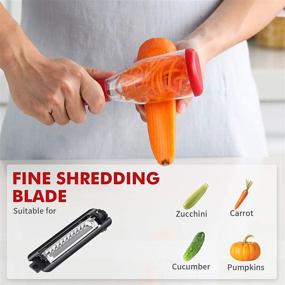 img 3 attached to 🥕 Vegetable Peeler with Built-in Container and 3 Interchangeable Blades - Ideal for Slicing, Shredding, and Julienne Peeling of Fruits and Veggies