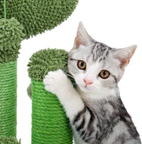 img 2 attached to 🌵 Pawz Road Cactus Cat Scratching Post with 3 Poles and Dangling Ball - Ultimate Cat Scratcher