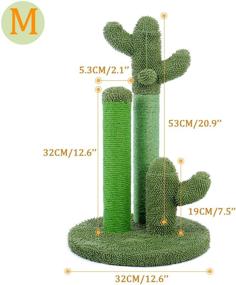 img 3 attached to 🌵 Pawz Road Cactus Cat Scratching Post with 3 Poles and Dangling Ball - Ultimate Cat Scratcher