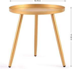 img 3 attached to 🌟 Medium Gold FUNME Tray Metal Round Side End Table – Stylish Accent Coffee Table for Living Room Bedroom Indoors/Outdoors