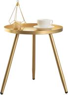 🌟 medium gold funme tray metal round side end table – stylish accent coffee table for living room bedroom indoors/outdoors logo