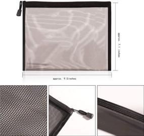 img 2 attached to Black Mesh Zipper Pouch Set - 20-Piece Makeup Cosmetic & Pencil Storage Bags (9.5 x 7.1 Inches)