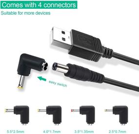 img 3 attached to 💡 Кабель питания NAHAO USB к разъему DC 5.5x2.1 мм с положительным центральным контактом и 4 разъемами (5.5x2.5, 4.0x1.7, 3.5x1.35, 2.5x0.7 мм) - совместим с USB-HUB, мониторами, колонками и другими устройствами на 5 В.