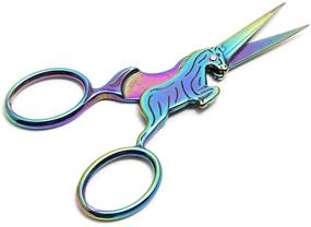 img 1 attached to 🦄 Rainbow Unicorn Embroidery Scissors - 4-inch, Sew Tasty