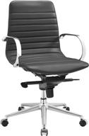 modway groove ribbed leather office logo
