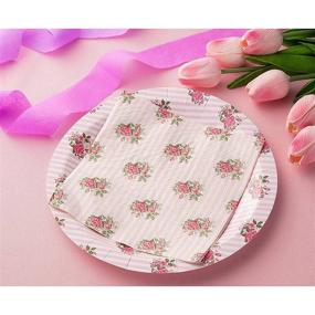 img 2 attached to Vintage Pink Roses Party Napkins - Pack of 100, 6.5 Inches, Floral Paper Napkins