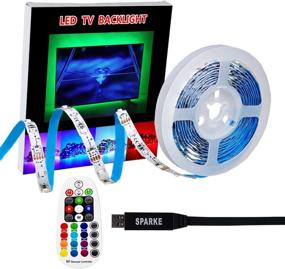 img 4 attached to SPARKE 3m LED Strip Lights Kit - USB Powered RGB TV Bias Lighting Backlight for 40-70 inch HDTV/Monitor Decoration - SMD3528 with RF Remote Controller - 9.9ft