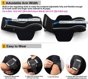 img 1 attached to 📱 QUANFUN Armband for Cell Phone: Workout Sport Armbands with Finger Touch and Key Holder for Mobile Phone [Black]"