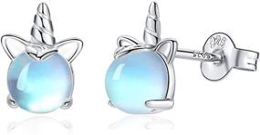 img 4 attached to Hypoallergenic Sterling Silver Animal Stud Earrings: Ideal Birthday & Christmas Gifts for Teens, Little Girls, Women, and Toddlers