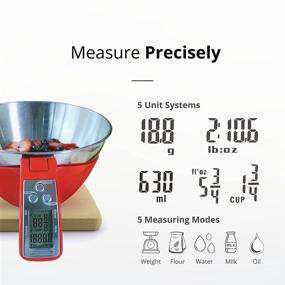 img 1 attached to 🎛️ Fradel Digital Kitchen Food Scale with Bowl and Measuring Cup - Stainless Steel, Backlight, 11lbs Capacity - Precise Measurements for Cooking, Baking, Gym, Diet - Black