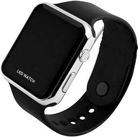 img 2 attached to ⌚️ Square LED Digital Watch - Unisex Electronic Timepiece for Men, Women, and Students - Large Face Silicone Wristwatch