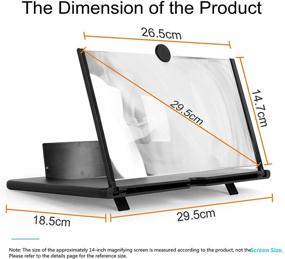 img 3 attached to 📱 2021 Улучшенная 14-дюймовая увеличительная линза для телефона: складной усилитель для телефона для просмотра фильмов, видео, чтения - черный