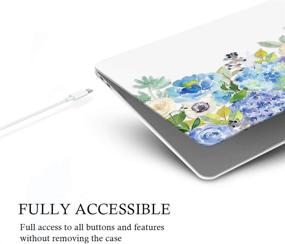 img 2 attached to 💻 iLeadon MacBook Air 13 Inch Case 2020 2019 2018: A2337 M1 A2179 A1932, Hard Shell Case for Apple New MacBook Air 13 Inch with Retina Display + Touch ID, Blue Watercolor Flower