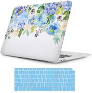 💻 ileadon macbook air 13 inch case 2020 2019 2018: a2337 m1 a2179 a1932, hard shell case for apple new macbook air 13 inch with retina display + touch id, blue watercolor flower logo