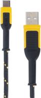 high-quality dewalt usb to type c cable - 6ft length, black/yellow design logo