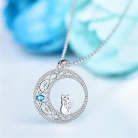 img 2 attached to 🐱 Sianilvera 925 Sterling Silver Cat Necklace: Exquisite Celtic Moon Cat Jewelry for Women & Girls - Ideal Gift for Wife, Girlfriend, Daughter, or Mom on Birthdays or Mother's Day