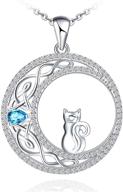 🐱 sianilvera 925 sterling silver cat necklace: exquisite celtic moon cat jewelry for women & girls - ideal gift for wife, girlfriend, daughter, or mom on birthdays or mother's day logo