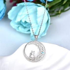 img 1 attached to 🐱 Sianilvera 925 Sterling Silver Cat Necklace: Exquisite Celtic Moon Cat Jewelry for Women & Girls - Ideal Gift for Wife, Girlfriend, Daughter, or Mom on Birthdays or Mother's Day