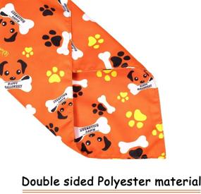 img 2 attached to Whaline Halloween Dog Bandanas 5 Pack - Triangle Pet Scarfs, Washable Neckerchief Dog Bibs with Halloween Theme: Pumpkin, Ghost, Candy Corn and Bones Pet Bandanas