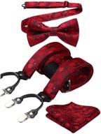 🌸 stylish hisdern floral suspenders - trendy men's accessories for ties, cummerbunds & pocket squares logo